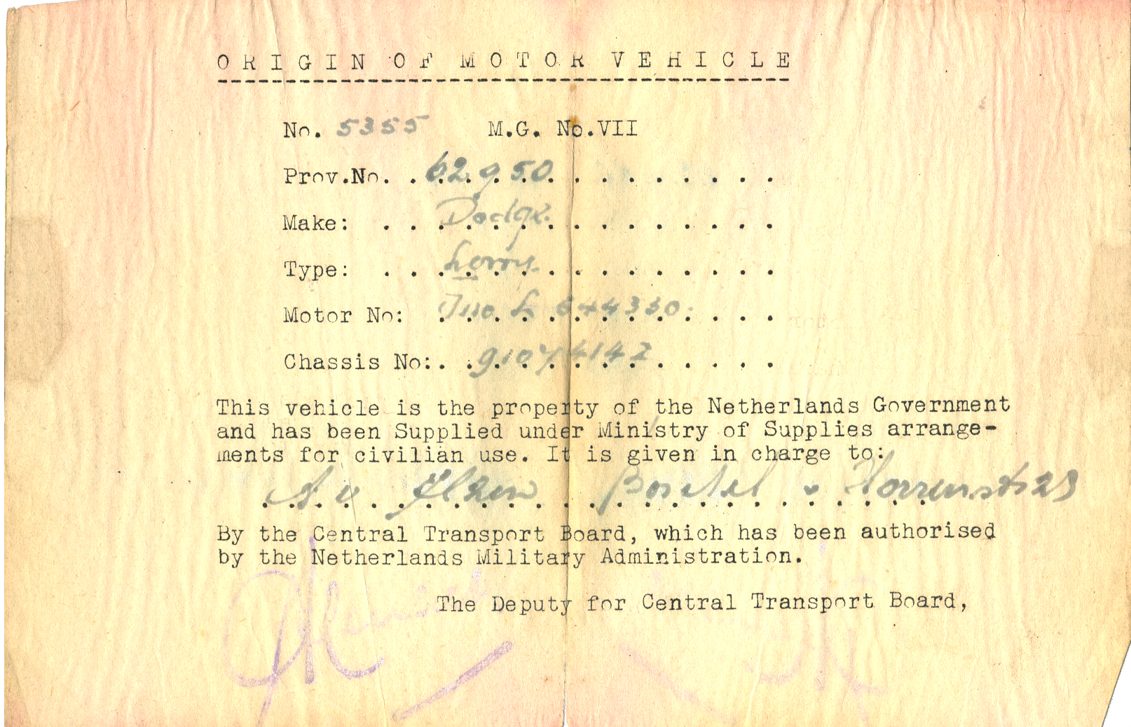 Dodge toewijzingbewijs