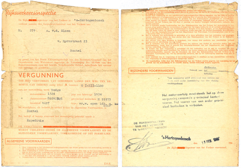 Transportvergunning tbv derden